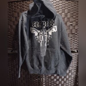 Smith & Wesson "Respect" Graphic Pullover Hoodie Charcoal Gray Size M